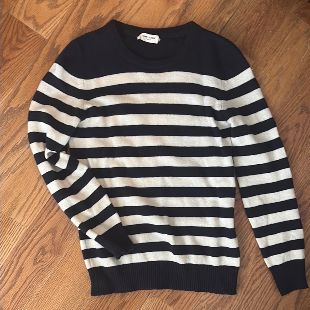 Saint Laurent Navy and White Stripe Spring Sweater